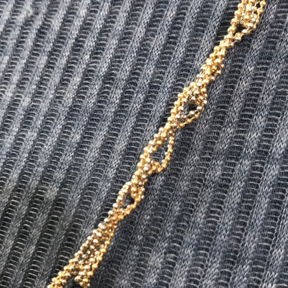 Statement Silver and gold woven necklace new/box - Picture 5 of 8